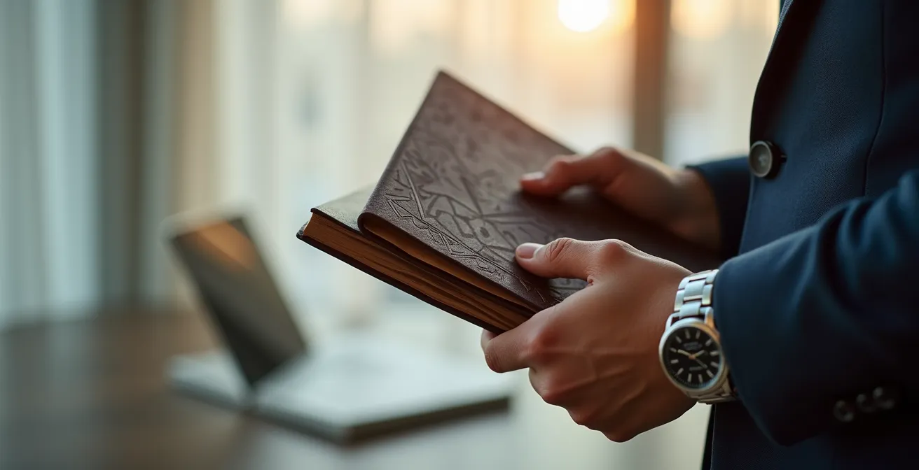 Mains tenant une checklist avec montre élégante visible