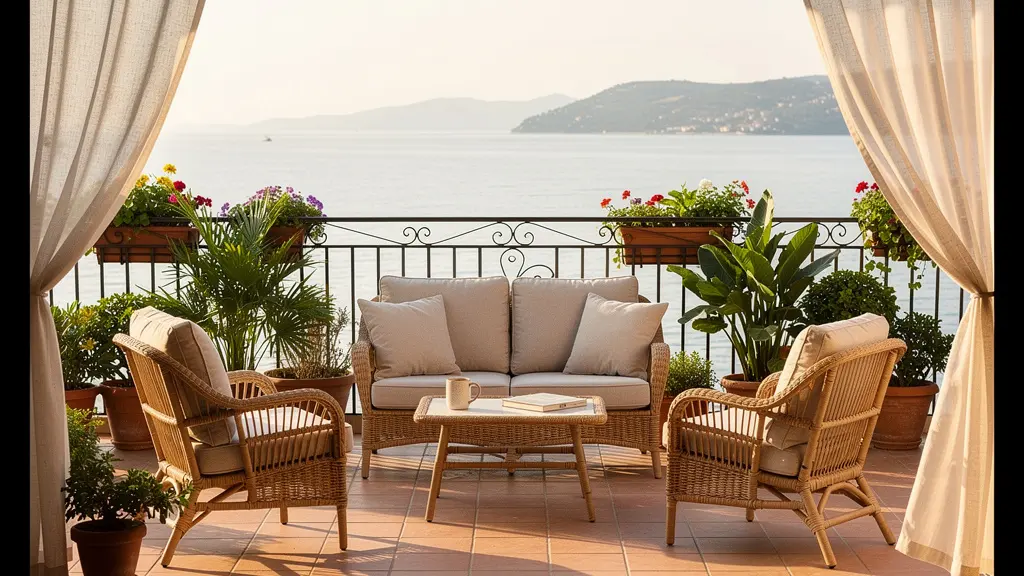 Terrasse d'appartement au Barcarès avec vue sur le lac marin
