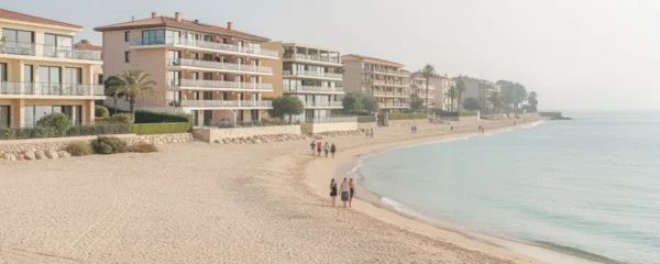 Front de mer du Barcarès avec résidences balnéaires et plage méditerranéenne