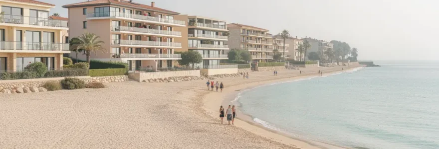 Front de mer du Barcarès avec résidences balnéaires et plage méditerranéenne